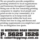 Business 2 image DROUIN COMMERCIAL PRINTERS Printers & Printing Services in Drouin VIC